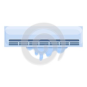 Fix air conditioner icon cartoon vector. Home maintenance