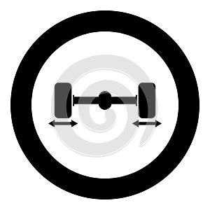 Fix car wheels Computer wheel balancer icon black color illustration in circle round