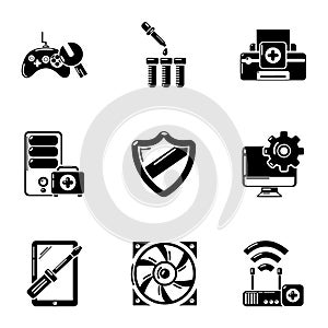Fix computer icons set, simple style