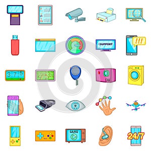 Fix the electronics icons set, cartoon style