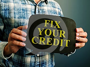 Fix your credit debt words on the quote bulb.