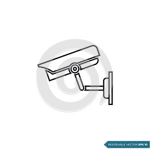 Fixed CCTV, Security Camera Icon Vector Template Illustration Design