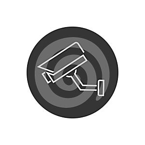 Fixed CCTV, Security Camera Line Icon Vector Template