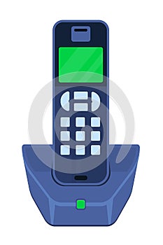 Fixed cordless telephone - modern flat design style single isolated image