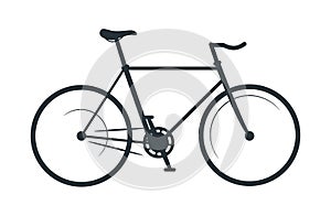 Fixed gear bicycle silhouette illustration