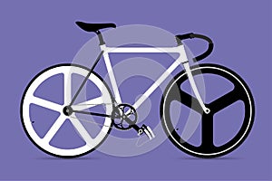 Fixed Gear Bicycle Vector Illustation