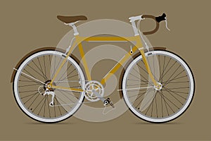 Fixed Gear Bicycle Vector IllustationE