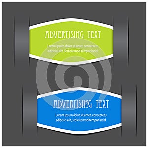 Fixed labels for advertising text