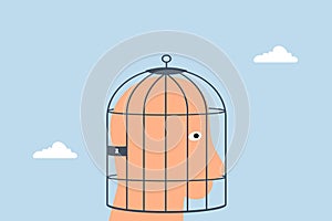 Fixed mindset, the birdcage lock of depressed scary human brain