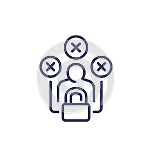 Fixed mindset line icon on white