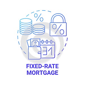 Fixed-rate mortgage concept icon