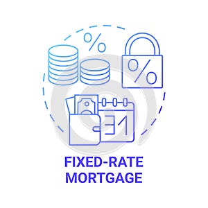 Fixed-rate mortgage concept icon photo