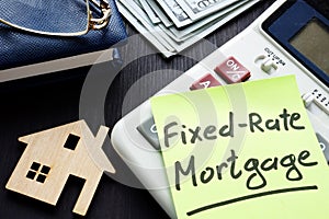 Fixed rate mortgage frm written on a piece of paper photo