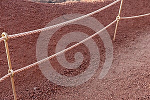 Fixed rope route at mountain