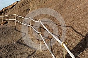 Fixed rope route at mountain