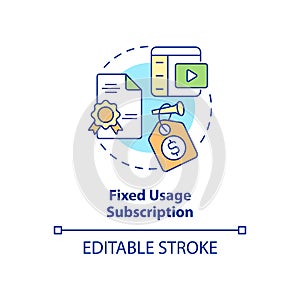 Fixed usage subscription concept icon