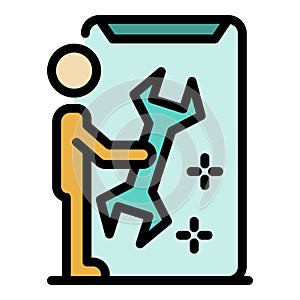 Fixing code icon color outline vector