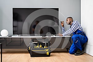 Fixing LCD Television. TV Checking