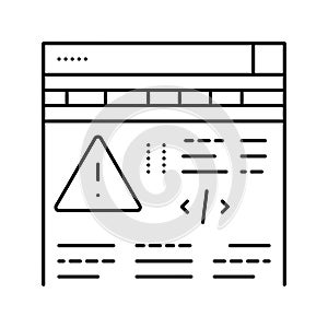 fixing program errors line icon vector illustration
