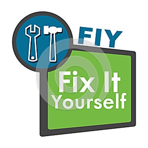 FIY - Fix It Yourself Blue Green Circle Square