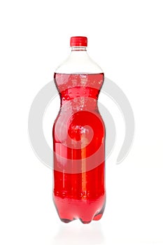 Fizzy drink in a plastic bottle isolated on white