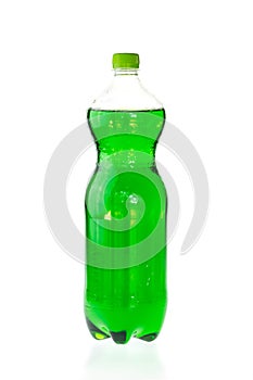 Fizzy drink in a plastic bottle isolated on white