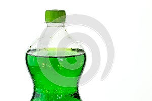 Fizzy drink in a plastic bottle isolated on white