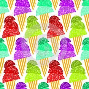 Fizzy Ice Cream Cones Seamless Background