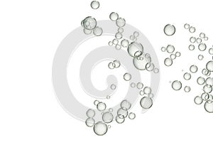 Light gray fizz bubbels over white