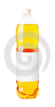 Fizzy orange drink in a plastic bottle