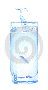 Fizzy tablet in a glass of water
