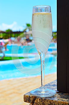 Fizzy white wine at the RIU Touareg hotel