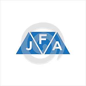 FJA triangle shape logo design on white background. FJA creative initials letter logo concept photo