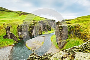 Fjadrargljufur canyon in Iceland