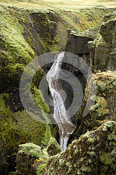 Fjadrargljufur Canyon, Iceland, South Iceland, Green stunning view one of the most beautiful canyon