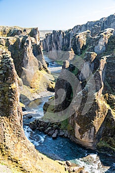 The Fjadrargljufur canyon, landmark in southern Iceland