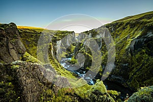 Fjadrargljufur canyon and river in south east Iceland