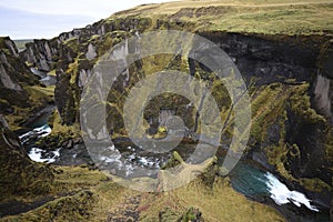 Fjadrargljufur Canyon in south east of Iceland