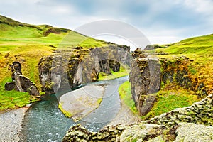 Fjadrargljufur canyon. South Iceland