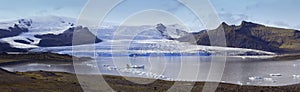 Fjallsjokull Glacier flowing from the Vatnajokull Ice cap - Iceland