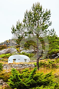 Fjell Fortress on island Sotra Norway