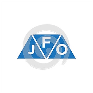 FJO triangle shape logo design on white background. FJO creative initials letter logo concept photo