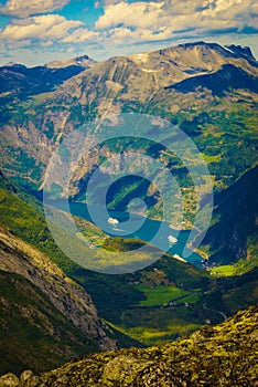 Fjord Geiranger from Dalsnibba viewpoint, Norway