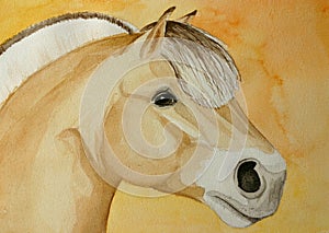 Fjord horse painting