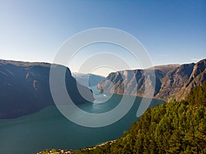 Fjord landscape Aurlandsfjord in Norway