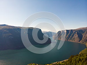 Fjord landscape Aurlandsfjord in Norway