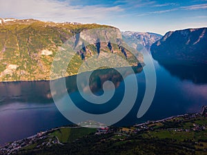 Fjord landscape Aurlandsfjord in Norway