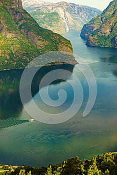 Fjord landscape Aurlandsfjord in Norway