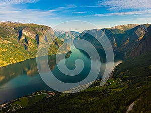 Fjord landscape Aurlandsfjord in Norway