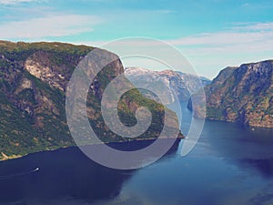 Fjord landscape Aurlandsfjord in Norway